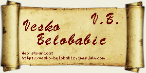 Vesko Belobabić vizit kartica
